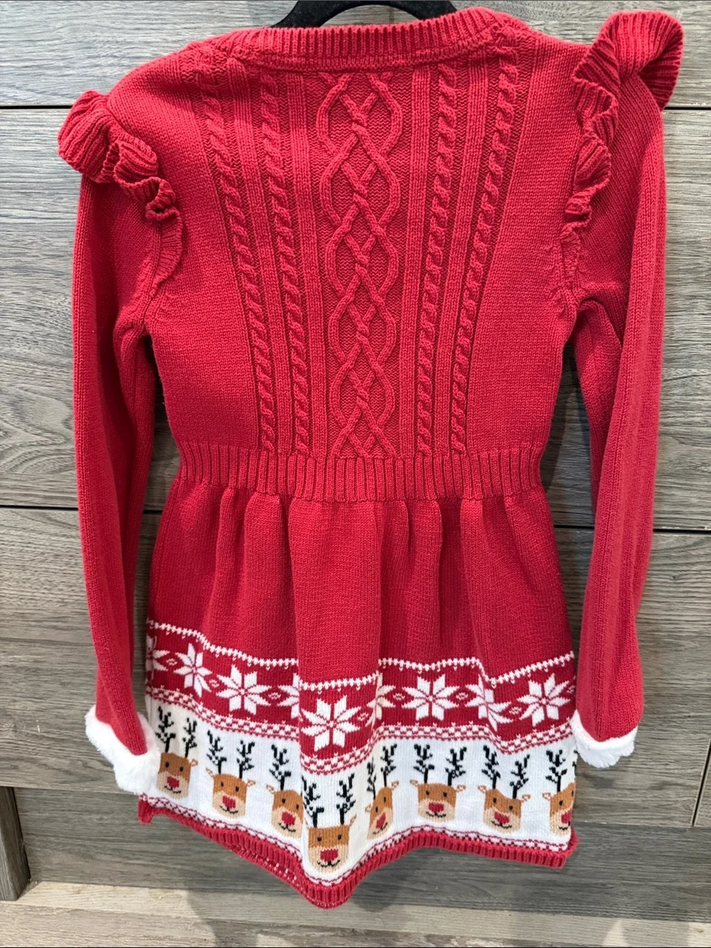 Gymboree Red Knit Reindeer Holiday Dress